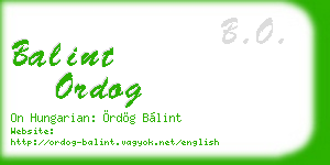 balint ordog business card